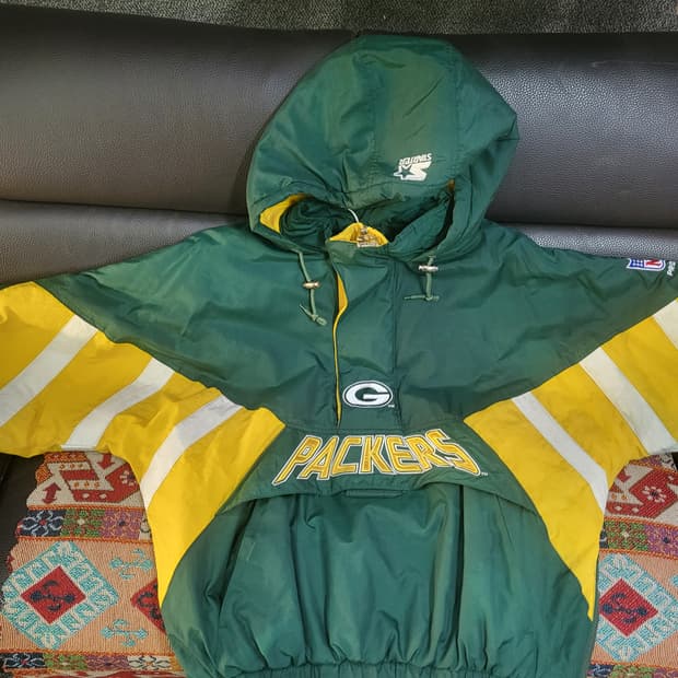 90s 미국 빈티지 스타터 NFL 그린베이 패커스 아노락 패딩점퍼