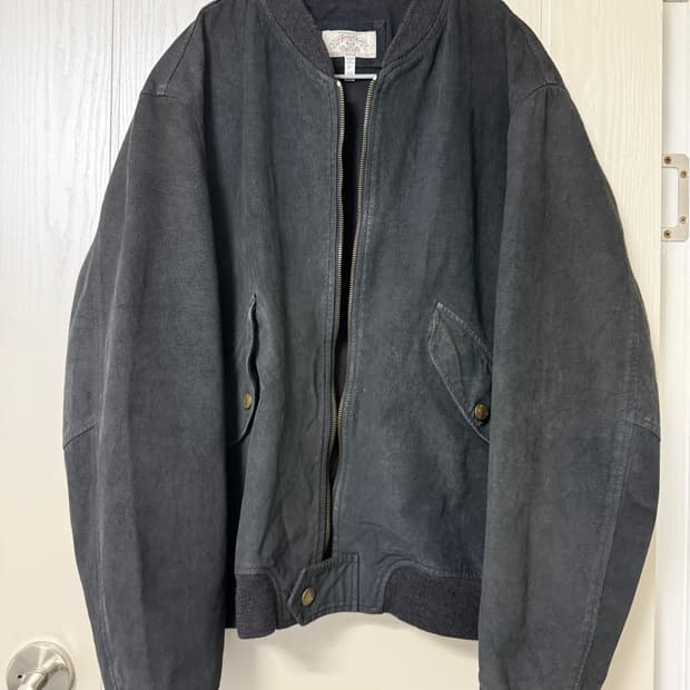 90S ARMANI JEANS FADED TEXTURED BOMBER