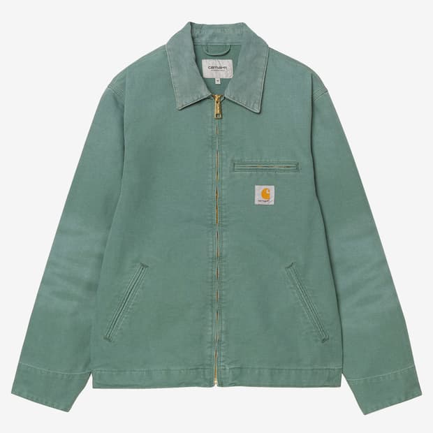 칼하트 WIP 디트로이트 자켓 실버 파인 스톤 캔버스