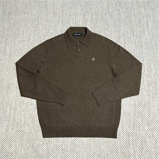 [M] Beanpole 빈폴 브라운 울 카라넥 니트