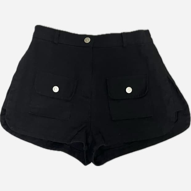 빈티지 버튼 뒷밴딩 코튼팬츠 숏팬츠 반바지