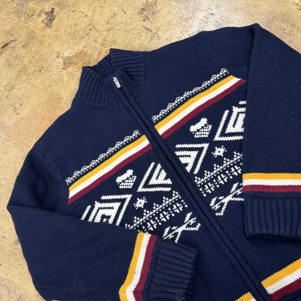 [정품/105] K-swiss 빈티지 코위찬 니트 집업 b16