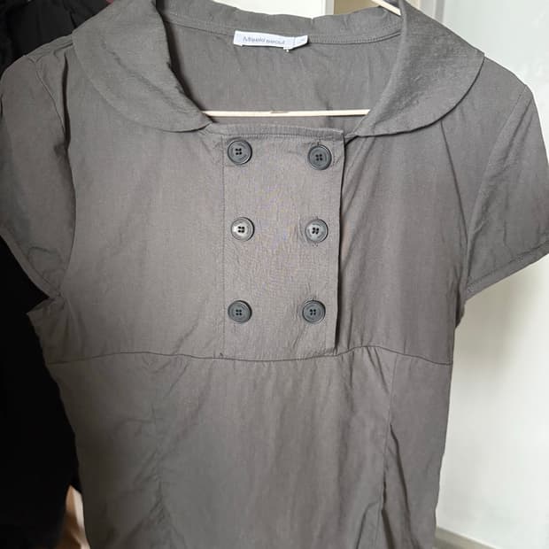 미세키서울 Double button shirts top 차콜