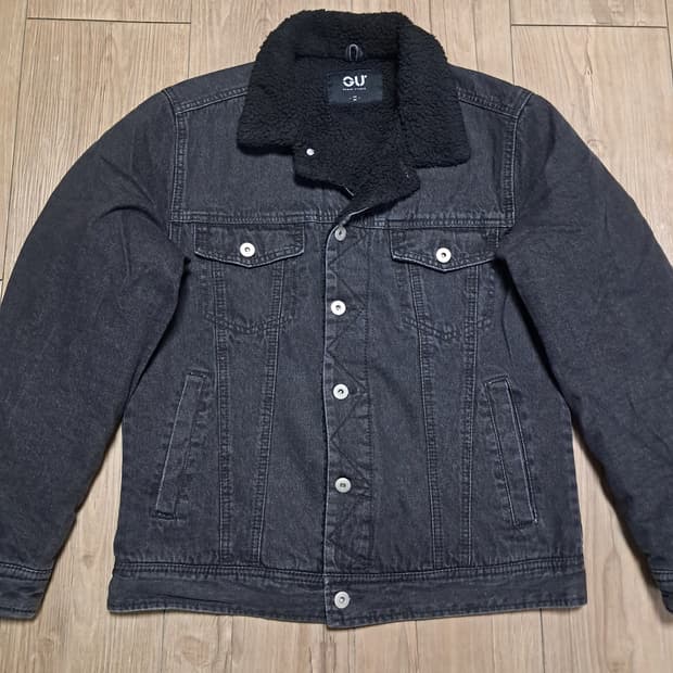 GU 여성 보아털 흑청 자켓 95