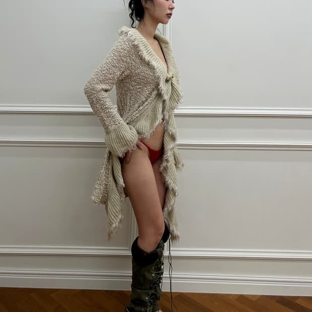 GLITTER RUFFLE CARDIGAN (vintage)
