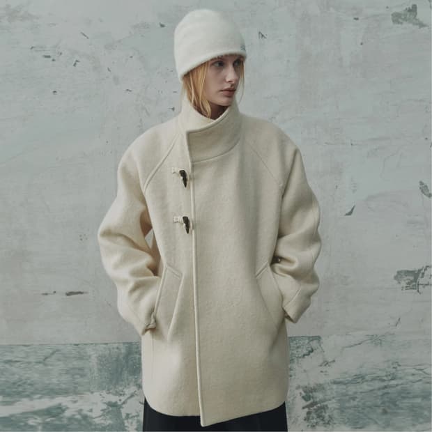 프롬웨얼 울 더프 하프코트 아이보리