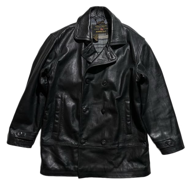 AVIREX 아비렉스 레더 더블 피코트