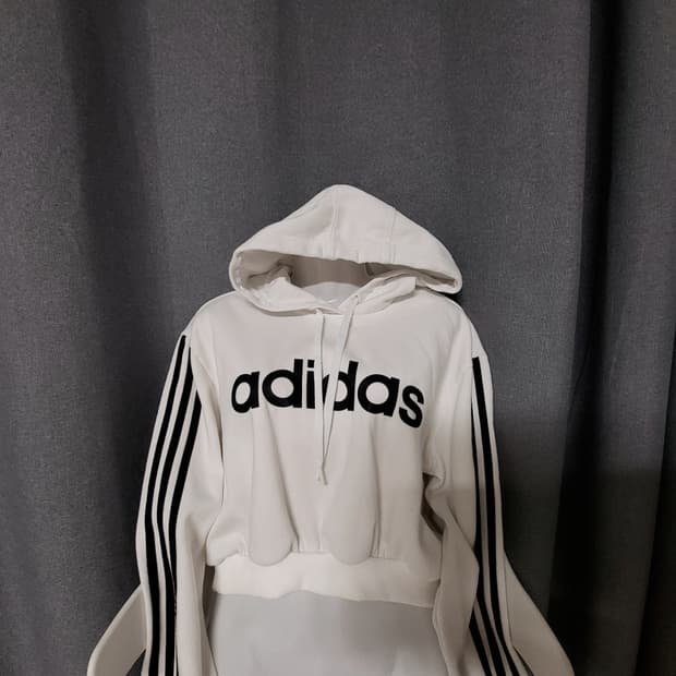 아디다스 커스텀 크롭후드티
