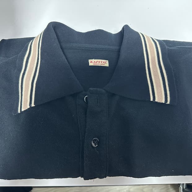 [4] 캐피탈 피케 랑글 레트로 폴로 블랙