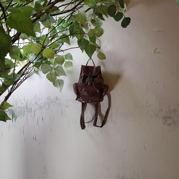 레더 미니 백팩