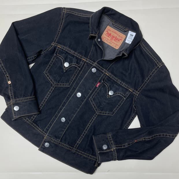 리바이스 타입1 아이코닉 트러커 데님 자켓 블랙 