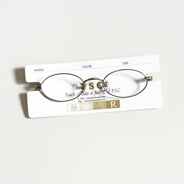 P.S.C.FASHION 슬림 오벌 메탈 프레임 빈티지 안경