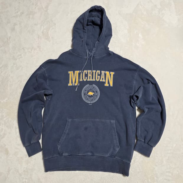(XL)트래블 울버린 피그먼트 미시간 후드티
