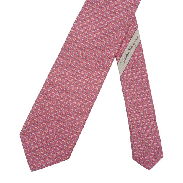 페라가모 실크 넥타이 [RBSCF11734-136-3]