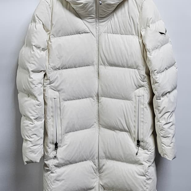 살레와 아이보리 구스다운 롱패딩 여성 95