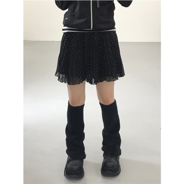 Jpn Poly Dotted Mini Skirts