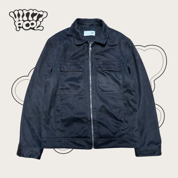 스웨이드 트러커 자켓 다크그레이