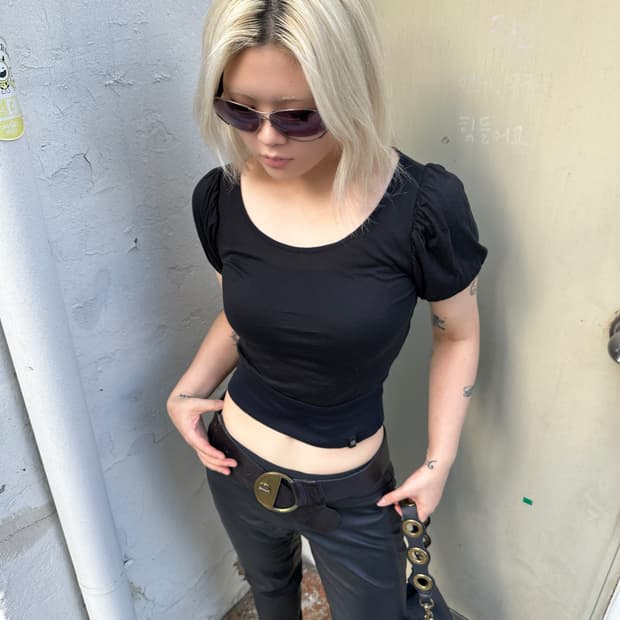 00s 빈티지 디젤 반팔 퍼프 슬리브 티셔츠