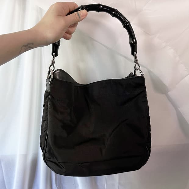 GUCCI nylon bamboo bag