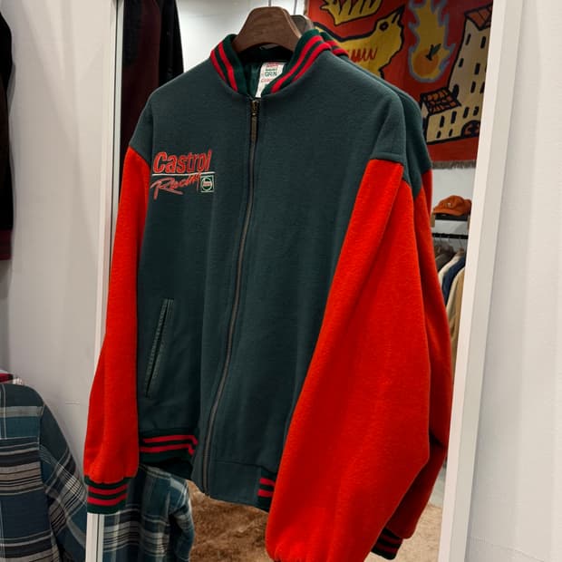 90s Castrol 빈티지 레이싱 울 바시티 자켓 (England)