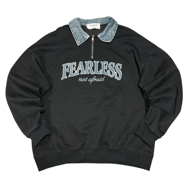 ✨ (바배) 데님 카라 긴팔 블랙 맨투맨 