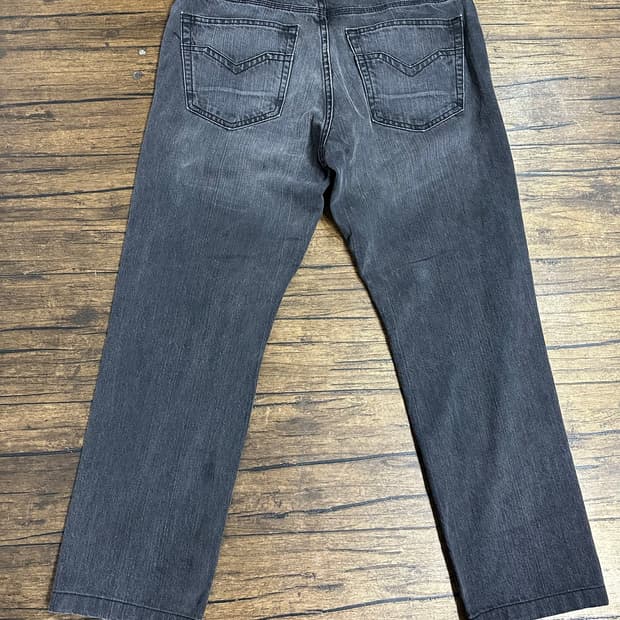 할리데이비슨(HARLEY-DAVIDSON) 빅로고 블랙 워시드 데님 팬츠