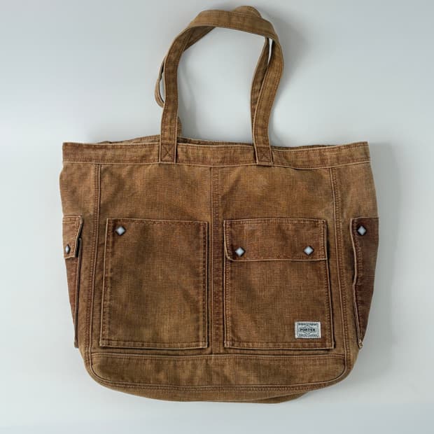 western denim tote bag (washed camel) 