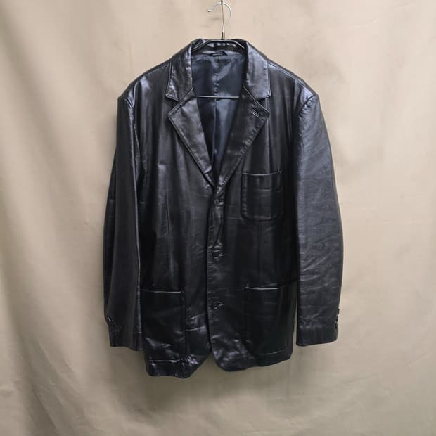 90s old GAP 올드 갭 빈티지 천연가죽 3버튼 레더 블레이저