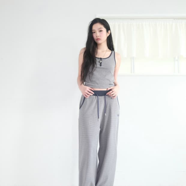 애즈온 RIN STRIPE SLEEVELESS,PANTS