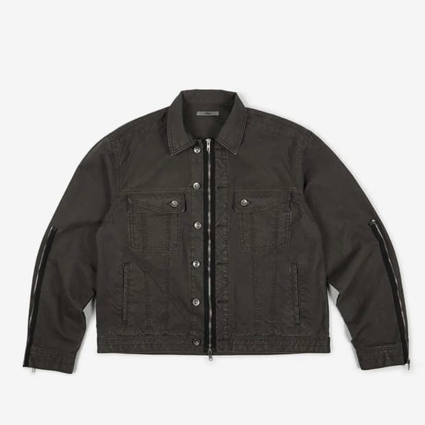 etce dyed 3 zip trucker 차콜 L