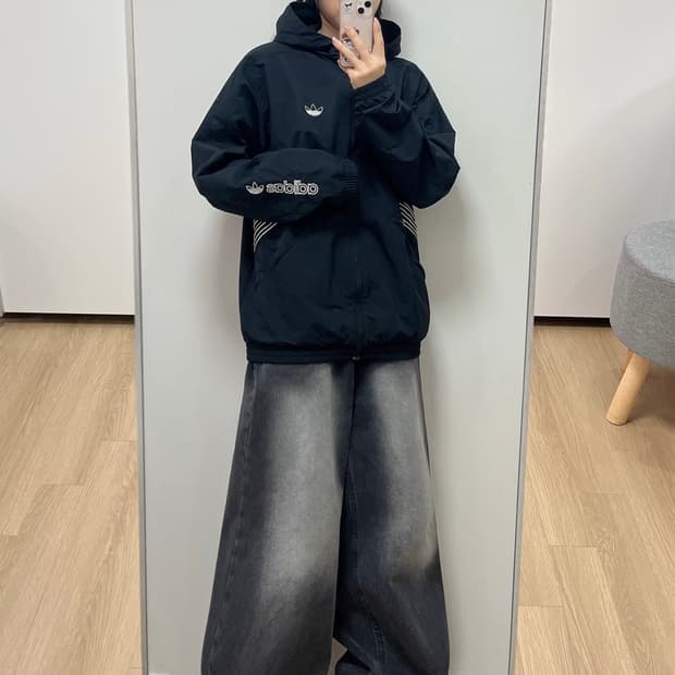 아디다스 SPRT 윈드브레이커 블랙 바람막이 자켓