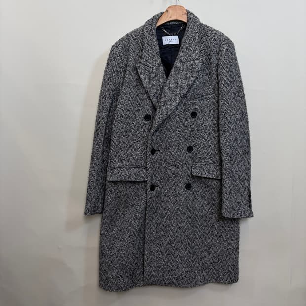 sandro 산드로 헤링본 모헤어 울 더블코트 