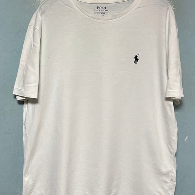 POLO 폴로 남자 반팔 티셔츠 캐주얼 화이트 라운드넥 XXL 110