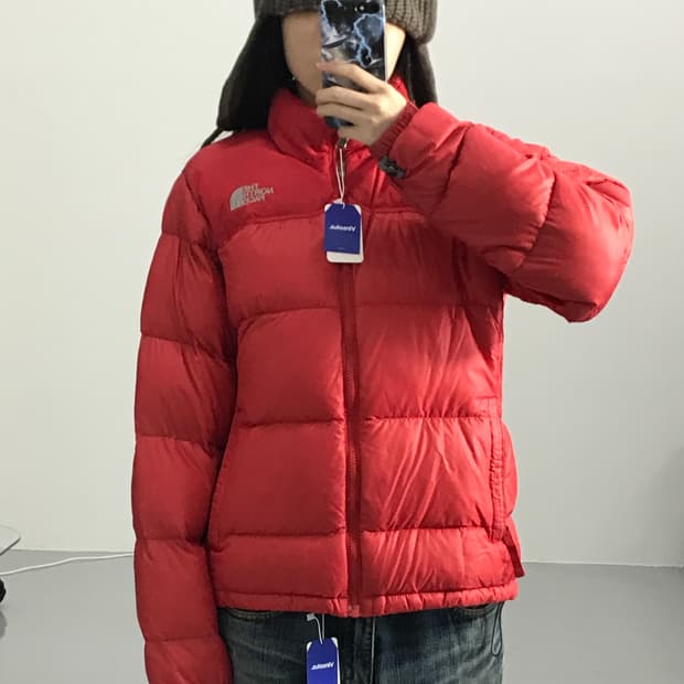 노스페이스 레드 구스다운 패딩