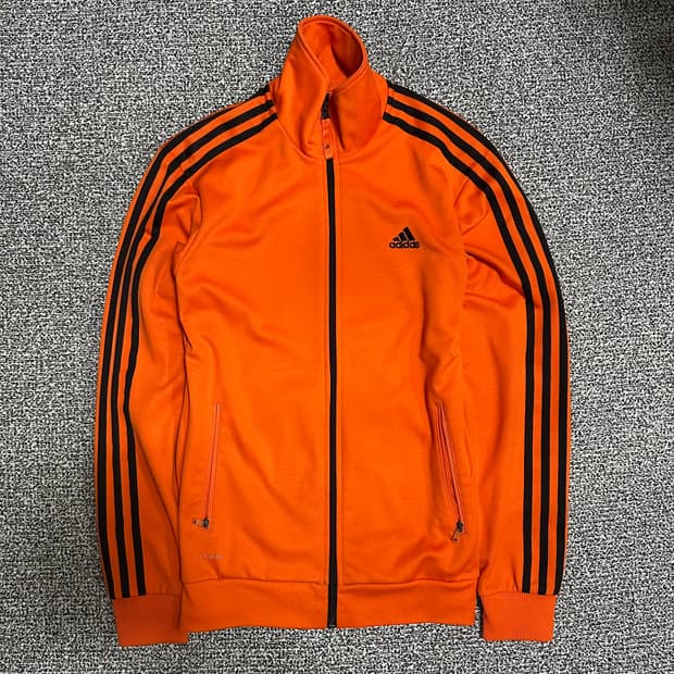 (95) 아디다스 오렌지 삼선 트랙탑 져지
