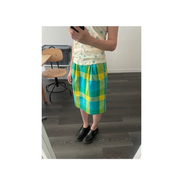 H.L COTE D'AZUR sportwear check skirt