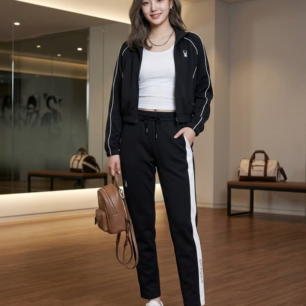 스파이더(SPYDER) 여성 기모 트레이닝 팬츠 블랙