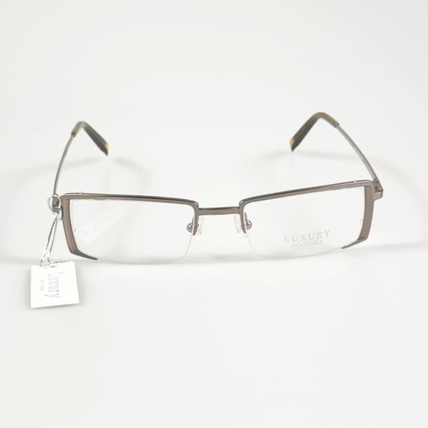 LUXURY OCCHIALI 실버메탈 반무테 스퀘어 빈티지 안경