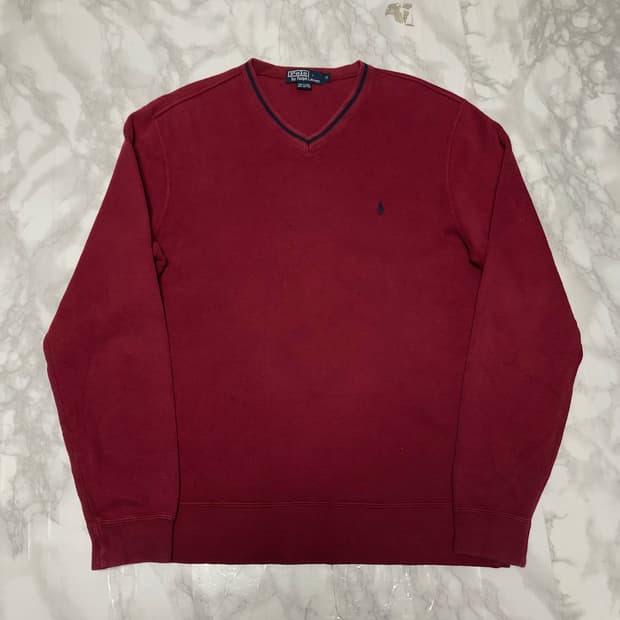 폴로 랄프로렌 버건디 맨투맨 니트