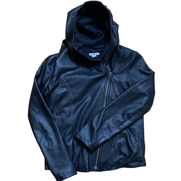 Asymmetric Zip Leather Jacket