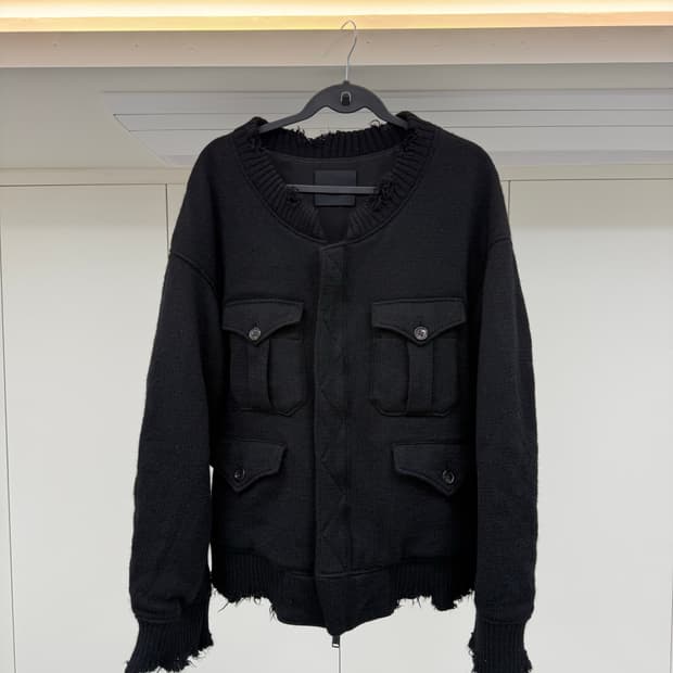 언더커버 17AW 데미지 니트 블루종 2