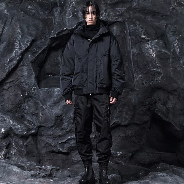 송지오옴므 후드 디터쳐블 숏점퍼