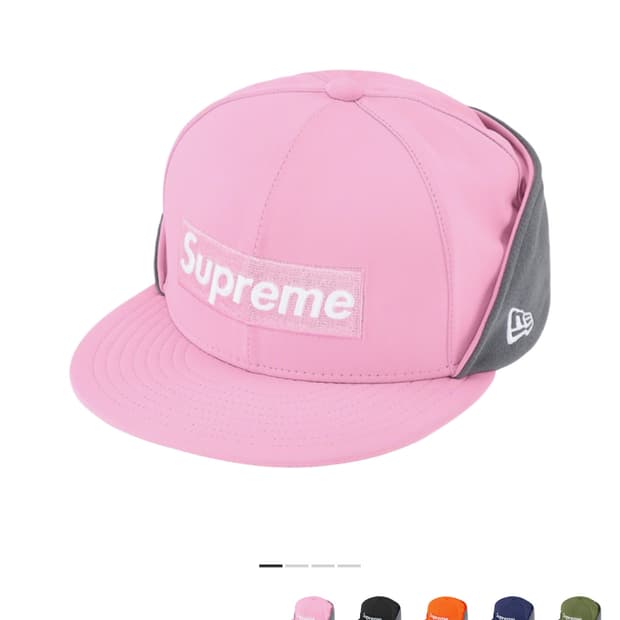 슈프림 윈드스토퍼 이어플랩 박스로고 뉴에라 핑크