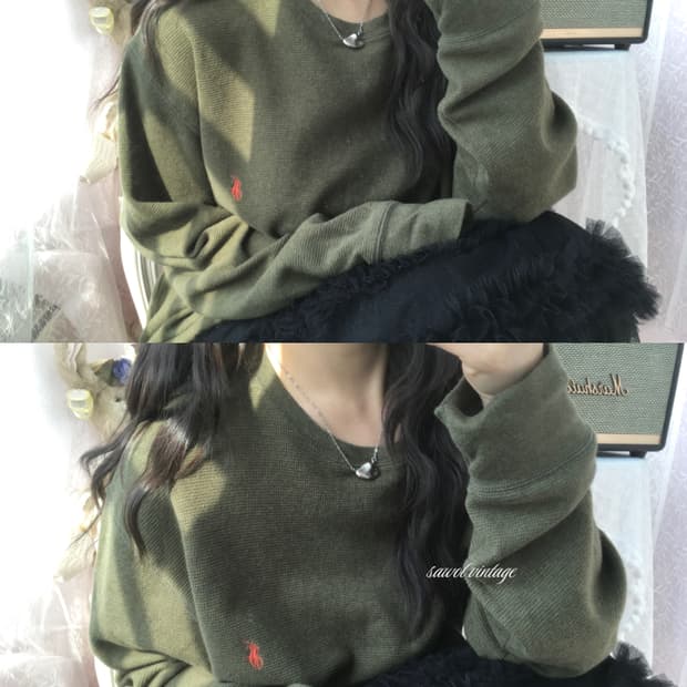 Polo khaki waffle long sleeve