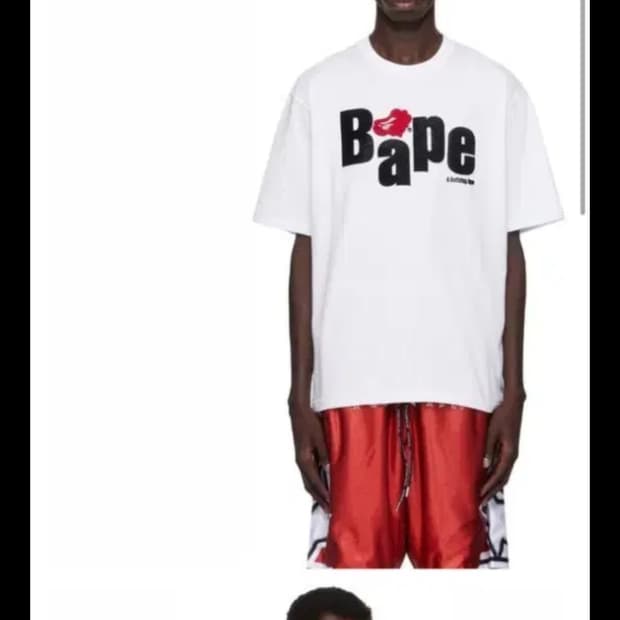 BAPE 하트 에이프 헤드 릴렉스드 핏 티셔츠 화이트  베이프 티셔츠S 