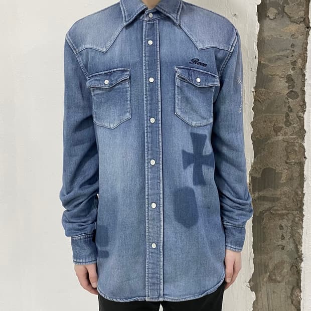 로엔 스트레치 데님 셔츠