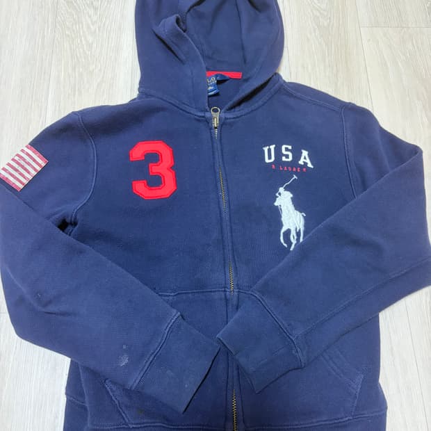 폴로 빅포니 후드집업 네이비