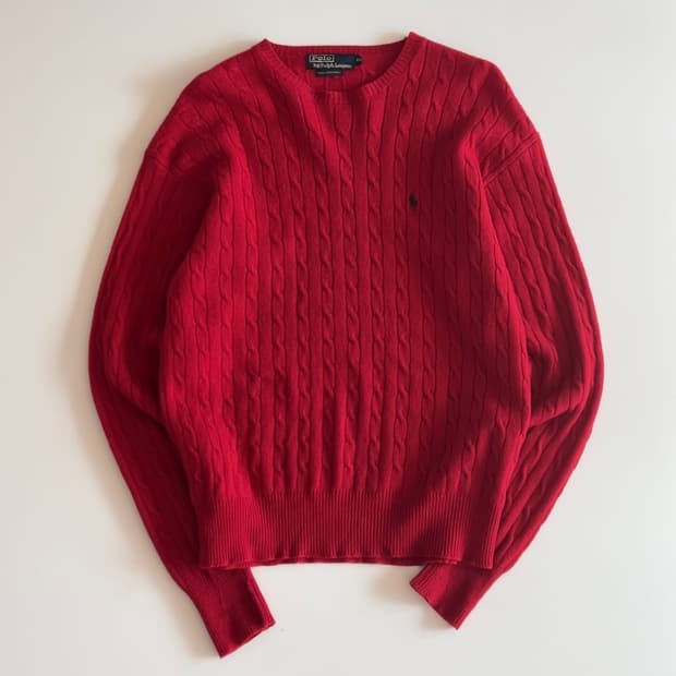 폴로 랄프로렌 램스울 케이블 니트 105