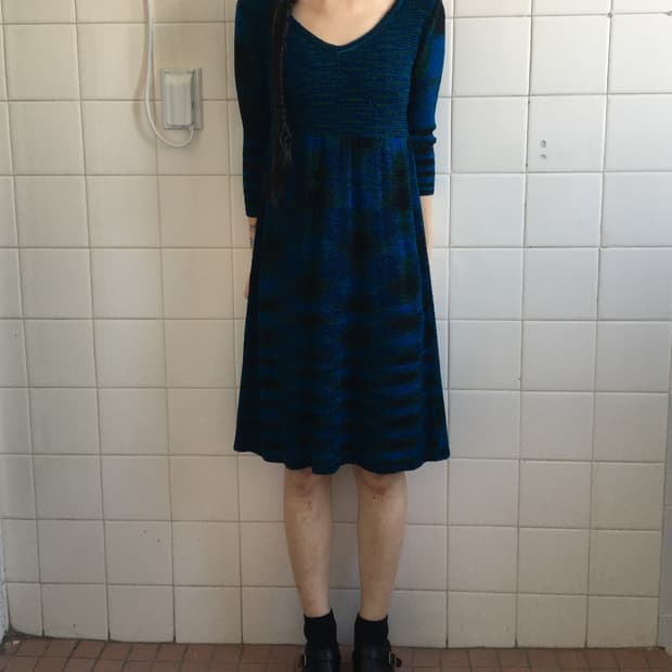 Pattern knit onepiece