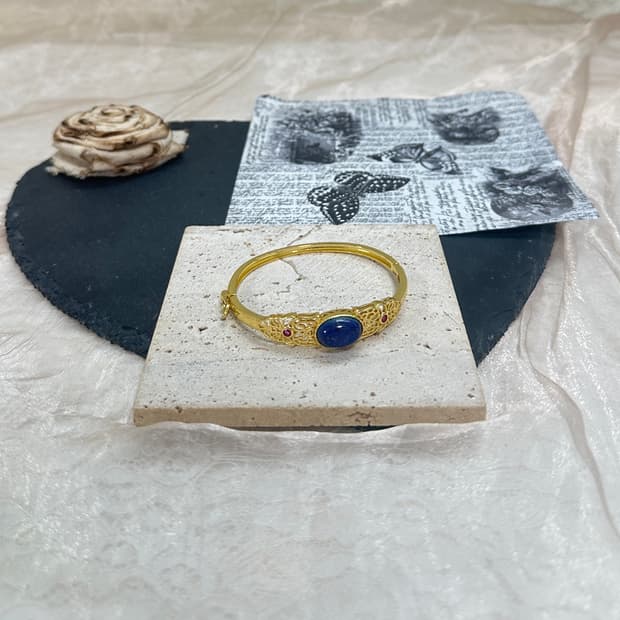 빈티지 골드톤 청금석 팔찌